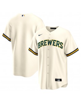 Milwaukee Brewers Nike Home Blank Replica Jersey - Cream