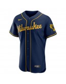 Milwaukee Brewers Nike Alternate Authentic Team Logo Jersey - Navy