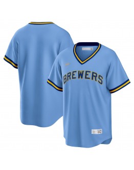 Milwaukee Brewers Nike Road Cooperstown Collection Team Jersey - Powder Blue