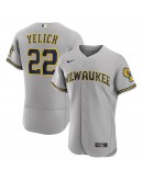 Christian Yelich Milwaukee Brewers Nike Road Authentic Player Logo Jersey - Gray