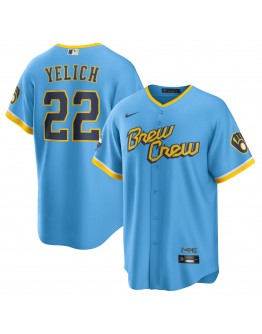 Christian Yelich Milwaukee Brewers Nike 2022 City Connect Replica Player Jersey - Powder Blue