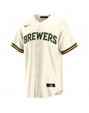 Milwaukee Brewers Nike Home Blank Replica Jersey - Cream