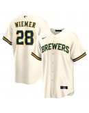 Joey Wiemer Milwaukee Brewers Nike Home Replica Player Jersey - Cream