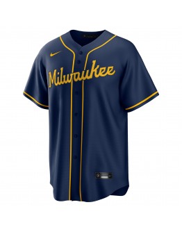 Christian Yelich Milwaukee Brewers Nike Alternate Replica Player Jersey - Navy