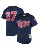 David Ortiz Minnesota Twins Mitchell & Ness 2002 Cooperstown Collection Mesh Batting Practice Jersey - Navy