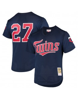 David Ortiz Minnesota Twins Mitchell & Ness 2002 Cooperstown Collection Mesh Batting Practice Jersey - Navy