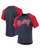 Minnesota Twins Stitches Button-Down Raglan Replica Jersey - Navy