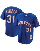 Mike Piazza New York Mets Mitchell & Ness Cooperstown Collection Mesh Batting Practice Button-Up Jersey - Royal