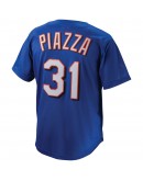 Mike Piazza New York Mets Mitchell & Ness Cooperstown Collection Mesh Batting Practice Button-Up Jersey - Royal