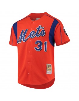 Mike Piazza New York Mets Mitchell & Ness Cooperstown Collection Mesh Batting Practice Jersey - Orange