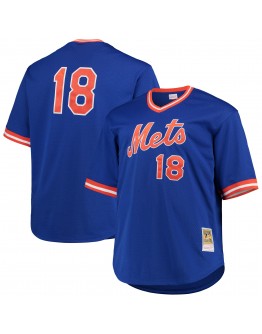 Darryl Strawberry New York Mets Mitchell & Ness Big & Tall Cooperstown Collection Mesh Batting Practice Jersey - Royal