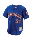 Mike Piazza New York Mets Mitchell & Ness Cooperstown Collection Mesh Batting Practice Button-Up Jersey - Royal