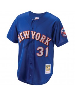 Mike Piazza New York Mets Mitchell & Ness Cooperstown Collection Mesh Batting Practice Button-Up Jersey - Royal