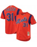 Mike Piazza New York Mets Mitchell & Ness Cooperstown Collection Mesh Batting Practice Jersey - Orange