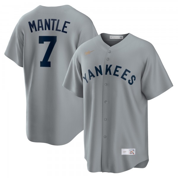 Mickey Mantle New York Yankees Nike Road Cooperstown Collection Player Jersey - Gray