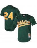 Rickey Henderson Oakland Athletics Mitchell & Ness 1998 Cooperstown Mesh Batting Practice Jersey - Green