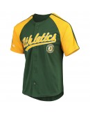 Oakland Athletics Stitches Button-Down Raglan Replica Jersey - Green