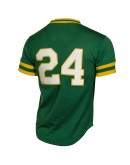 Rickey Henderson Oakland Athletics Mitchell & Ness 1991 Cooperstown Mesh Batting Practice Jersey - Green