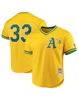 Jose Canseco Oakland Athletics Mitchell & Ness Cooperstown Collection Mesh Batting Practice Jersey - Gold