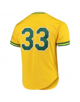 Jose Canseco Oakland Athletics Mitchell & Ness Cooperstown Collection Mesh Batting Practice Jersey - Gold