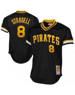 Willie Stargell Pittsburgh Pirates Mitchell & Ness 1982 Authentic Cooperstown Collection Mesh Batting Practice Jersey - Black