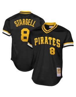 Willie Stargell Pittsburgh Pirates Mitchell & Ness Cooperstown Collection Big & Tall Mesh Batting Practice Jersey - Black