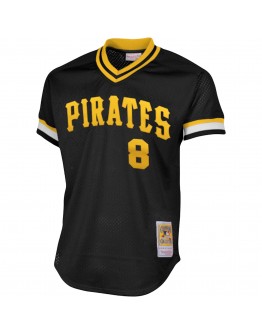 Willie Stargell Pittsburgh Pirates Mitchell & Ness Cooperstown Collection Big & Tall Mesh Batting Practice Jersey - Black