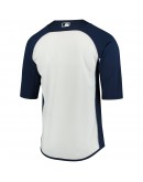 San Diego Padres Majestic Authentic Collection On-Field 3/4-Sleeve Batting Practice Jersey - Navy/White