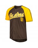 San Diego Padres Stitches Button-Down Raglan Fashion Jersey - Brown