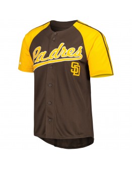 San Diego Padres Stitches Button-Down Raglan Fashion Jersey - Brown