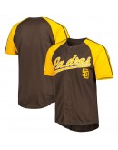 San Diego Padres Stitches Button-Down Raglan Fashion Jersey - Brown