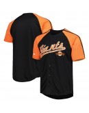 San Francisco Giants Stitches Button-Down Raglan Fashion Jersey - Black