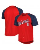 St. Louis Cardinals Stitches Button-Down Raglan Fashion Jersey - Red