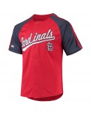 St. Louis Cardinals Stitches Button-Down Raglan Replica Jersey - Red