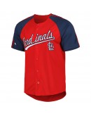 St. Louis Cardinals Stitches Button-Down Raglan Fashion Jersey - Red