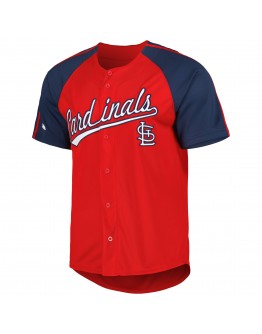 St. Louis Cardinals Stitches Button-Down Raglan Fashion Jersey - Red