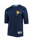 Tampa Bay Rays Majestic Authentic Collection On-Field 3/4-Sleeve Batting Practice Jersey - Navy/Light Blue