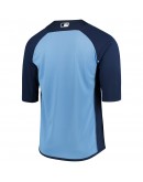 Tampa Bay Rays Majestic Authentic Collection On-Field 3/4-Sleeve Batting Practice Jersey - Navy/Light Blue