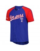 Texas Rangers Stitches Button-Down Raglan Fashion Jersey - Royal