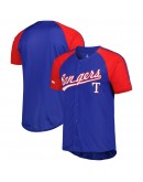 Texas Rangers Stitches Button-Down Raglan Fashion Jersey - Royal