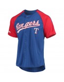 Texas Rangers Stitches Button-Down Raglan Replica Jersey - Royal