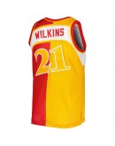 Dominique Wilkins Atlanta Hawks Mitchell & Ness Hardwood Classics 1986/87 Split Swingman Jersey - Yellow/Red