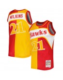 Dominique Wilkins Atlanta Hawks Mitchell & Ness Hardwood Classics 1986/87 Split Swingman Jersey - Yellow/Red