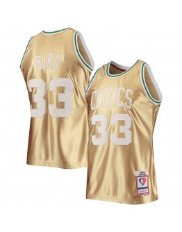 Larry Bird Boston Celtics Mitchell & Ness 75th Anniversary 1985/86 Hardwood Classics Swingman Jersey - Gold