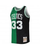 Larry Bird Boston Celtics Mitchell & Ness Hardwood Classics 1985/86 Split Swingman Jersey - Black/Kelly Green