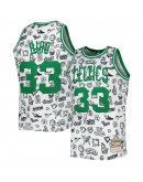 Larry Bird Boston Celtics Mitchell & Ness 1985/86 Hardwood Classics Doodle Swingman Jersey - White