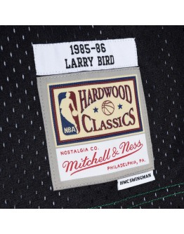 Larry Bird Boston Celtics Mitchell & Ness Hardwood Classics 1985/86 Split Swingman Jersey - Black/Kelly Green