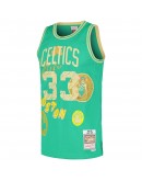 Larry Bird Boston Celtics Mitchell & Ness 1985/86 Swingman Sidewalk Sketch Jersey - Light Green