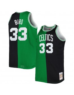 Larry Bird Boston Celtics Mitchell & Ness Big & Tall Hardwood Classics 1985/86 Split Swingman Jersey - Kelly Green/Black