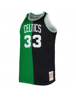 Larry Bird Boston Celtics Mitchell & Ness Big & Tall Hardwood Classics 1985/86 Split Swingman Jersey - Kelly Green/Black